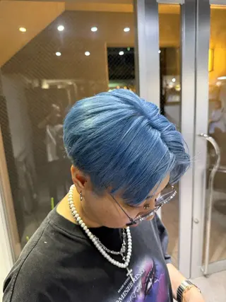 ショート 山影✨バレイヤージュ ハイライト✨メンズ◎のヘアスタイル