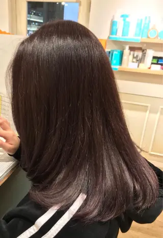 ミディアム カラー 髪質改善×矯正🫧 韓国ヘアasamiのヘアスタイル