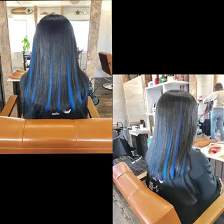 ミディアム カラー ✯カラー&編み込み エクステ✯池田智博✯のヘアスタイル