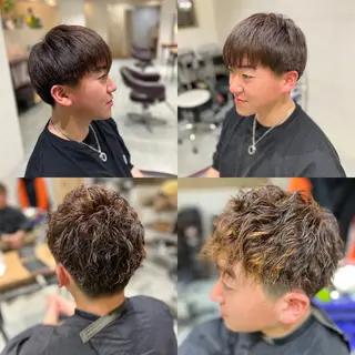 ショート カラー パーマ Aile所属・酸性ストレート／カラ ー/山下高明のヘアスタイル