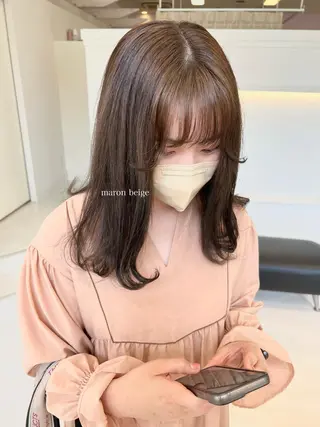 セミロング カラー Parve  Mix /板野妃莉のヘアスタイル