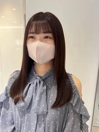 ロング カラー ヘアアレンジ 顔周り/透明感/銀座 🩵りのせのヘアスタイル