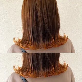 ミディアム カラー ツキノキ ミナのヘアスタイル