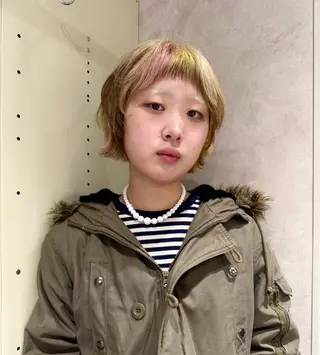 ショート 🧶透明感カラー/ Yuzu/ベージュ♡のヘアスタイル