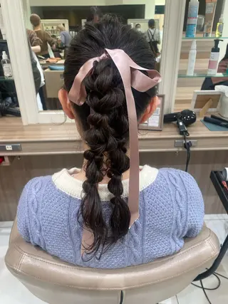 ロング ヘアアレンジ 韓国ヘアメイク🎀/ 縮毛矯正✨山本媛香のヘアスタイル