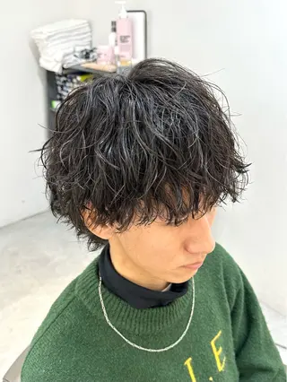 ショート パーマ メンズ Je suis heureuse Union所属・佐藤 ふみやのヘアスタイル