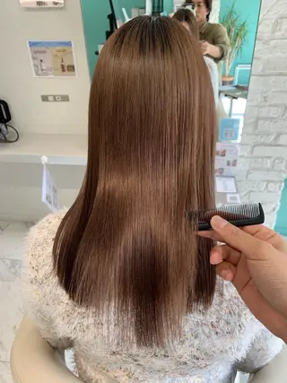 セミロング 髪質改善ストレート/レイヤーカット/Lee  Horie所属・髪質改善&縮毛矯正 池本　有宏のヘアスタイル