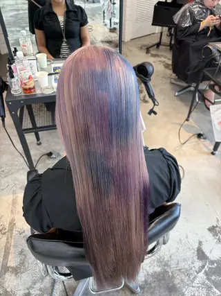 セミロング カラー HIKARI🐈‍⬛ ハイトーン×デザインのヘアスタイル