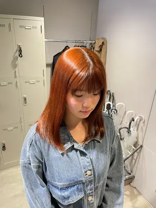 セミロング カラー ヘアアレンジ 💗横浜美容室 💗HARUNAのヘアスタイル