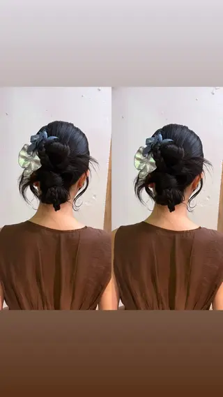 ロング ヘアアレンジ 艶カラー/ ストレート/くるみのヘアスタイル