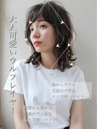 ミディアム 【1日2名様限定】 AFLOAT白川雄副のヘアスタイル