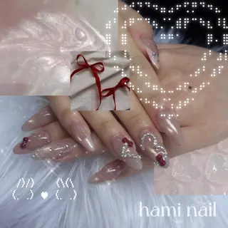 ネイル hami🎀うかん 🎀チップ長さ出しのネイルデザイン