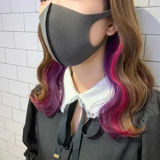 セミロング カラー 原山 直人のヘアスタイル