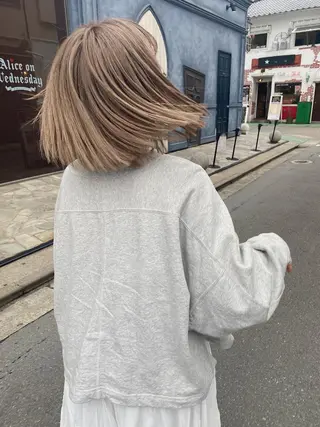 ミディアム カラー ヘアアレンジ umu.［韓国ヘア /ダウンパーマ］のヘアスタイル