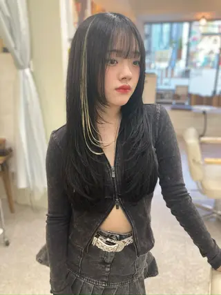 ロング カラー ウルフレイヤー エクステ/kokiのヘアスタイル