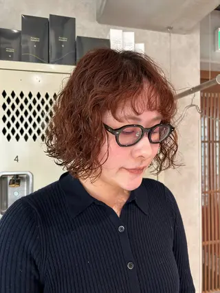 ミディアム カラー パーマ ayano/パーマ/ 暖色カラーのヘアスタイル