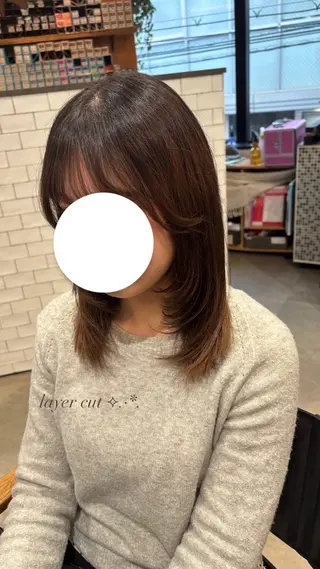 ミディアム アサノ ハルカのヘアスタイル