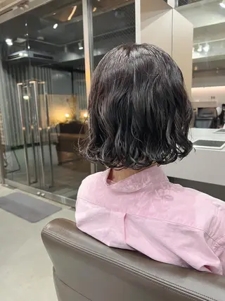 ショート パーマ ボブパーマコテ巻き風 パーマNo1深江秀平のヘアスタイル