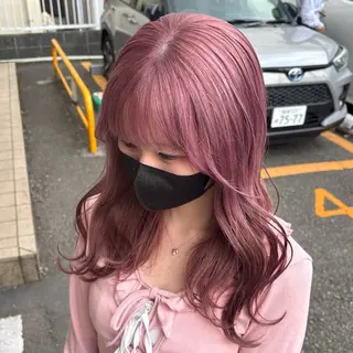 セミロング 🎀ハイトーン/ 艶カラー/夕月🎀のヘアスタイル