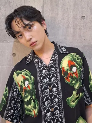 ミディアム メンズ パーマ 船引 竜将のヘアスタイル