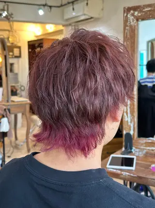 ショート カラー メンズ スパイキー/ ピンパーマ/緑川雄也のヘアスタイル