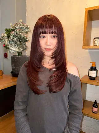 ロング カラー YURiA レイヤー🫧暖色のヘアスタイル