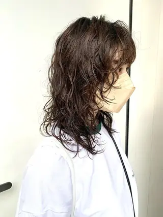 ミディアム カラー パーマ レイヤーカット/艶髪 ✨💭KIRARIのヘアスタイル