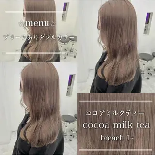 セミロング 🩷モテ髪＆透明感 🩷ミルクティー🩷のヘアスタイル