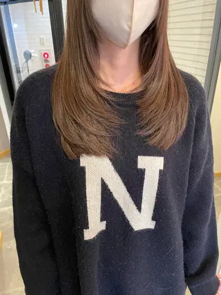 セミロング カラー 西村 れいのヘアスタイル
