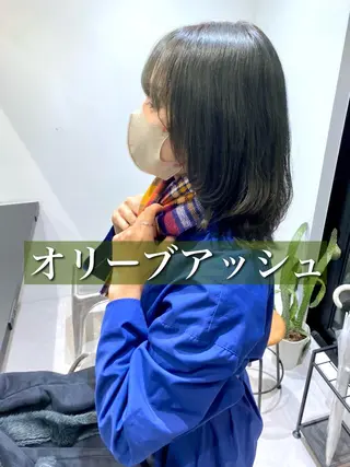 ミディアム カラー パーマ ヘアアレンジ ネイル マツエク・マツパ アイブロウ 髪質改善水素TR× レイヤーカット/熊澤のヘアスタイル