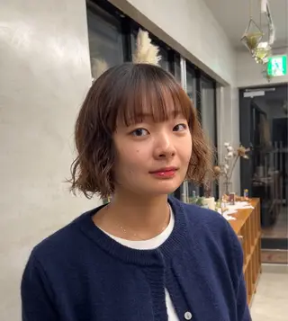 ショート パーマ ケアブリーチ/ ハイトーン/牧野のヘアスタイル