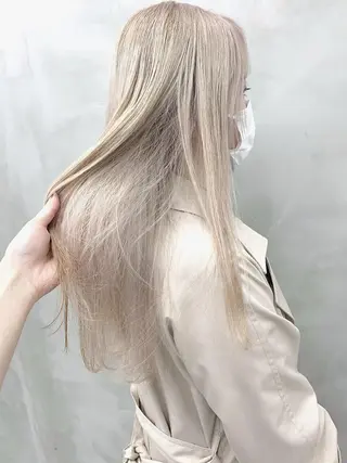 ロング カラー パーマ ヘアアレンジ メンズ ハイトーン/レイヤー 🌸さくらのヘアスタイル