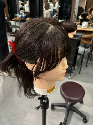 ロング ハッシュカット|透明 感カラー🩵レイヤーのヘアスタイル