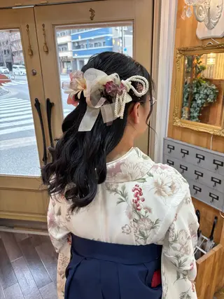 ロング ヘアアレンジ bright所属・miku ヘアセット/着付けのヘアスタイル