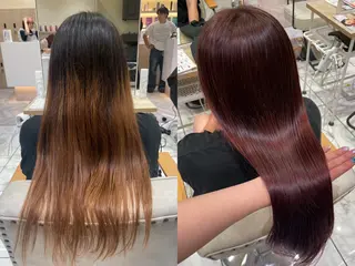 ロング カラー 透明感カラー/ 縮毛矯正/ユイ☆彡のヘアスタイル