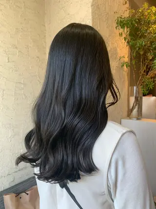 セミロング 髪質改善ストレート/ ブリーチ／渋谷　福田のヘアスタイル