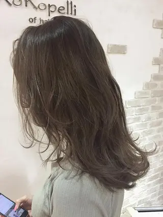 セミロング カラー ヘアアレンジ ハットリ /北習志野のヘアスタイル