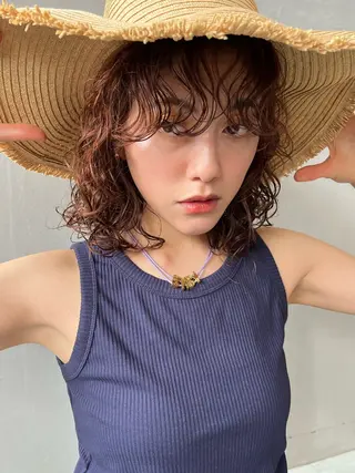 セミロング パーマ nono/パーマ /顔まわりカット🐈のヘアスタイル