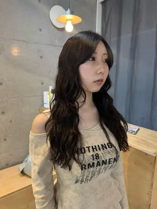 ロング デジタルパーマ/ ウェーブパーマ/神野のヘアスタイル