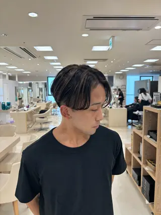 カラー メンズ 湘南/メンズパーマ/ ハイライト/ユチカのヘアスタイル