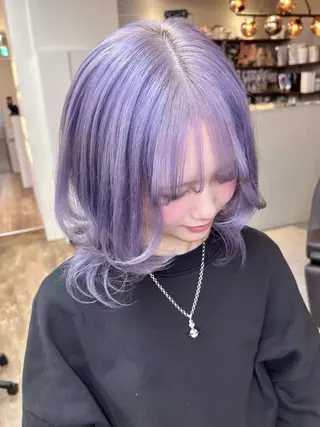 ミディアム カラー MARQUEE所属・Ayame / ハイトーンカラーのヘアスタイル