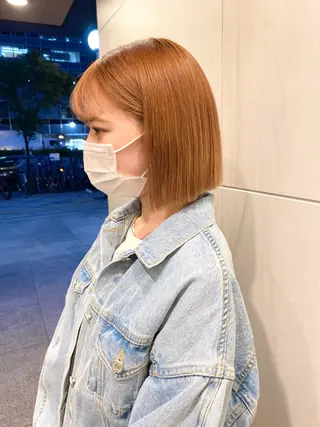ショート 髪と音処　マトぺ所属・デザインカラー/ボブ ブリーチカラー/ユリのヘアスタイル