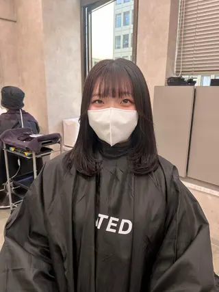 ミディアム カラー パーマ ヘアアレンジ メンズ キッズ ブリーチなしカラー/ ブラウン/レイヤーのヘアスタイル