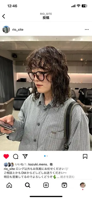 ミディアム カラー パーマ 表参道/髪質改善・ 透明感 colorのヘアスタイル