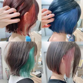 ミディアム カラー パーマ ヘアアレンジ キッズ ネイル マツエク・マツパ Lond jeloud 名古屋所属・髪質改善 の達人/杉原碧仁のヘアスタイル