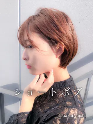 ショート カラー 顔周りレイヤー/ボブ 銀座✨中野まさひろのヘアスタイル