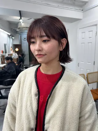 ミディアム カラー レイヤーボブ/ 艶カラー/サナ🌼のヘアスタイル