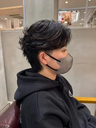 ショート パーマ メンズ ほの カラー特化/ ブリーチ/ボブのヘアスタイル