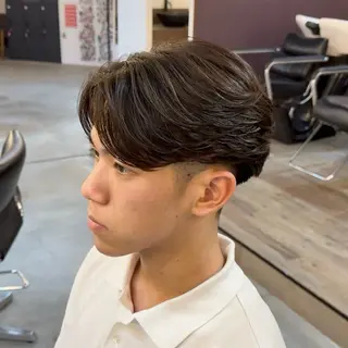 ショート パーマ センターパート職人 店長/TSUBASAのヘアスタイル