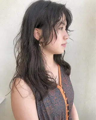 セミロング パーマ nakahara madokaのヘアスタイル